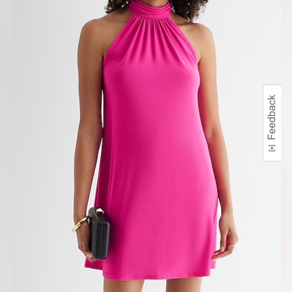 Elegant Pink Halter Dress- Express - Small